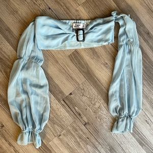 Tigermist baby blue crop top size small